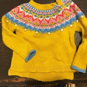 Boden girls Yellow Multicolor Knit Sweater